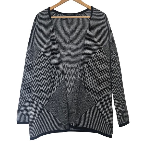 Charter Club Sweaters - Charter Club 100% Cashmere Geometric Cardigan Size S Open Front Black